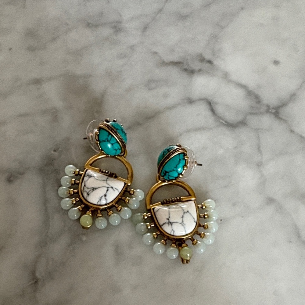 Stella and Dot 
Elegant Gold and Turquoise Earrings